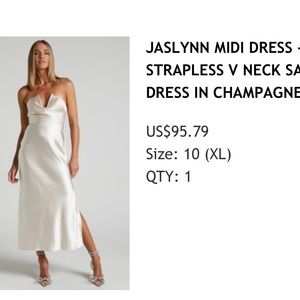 Satin midi dress champagne